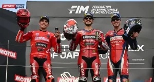 Marc Marquez - Pecco Bagnaia - Joan Mir , Podium Motegi Jepang 2025