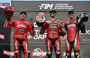 Marc Marquez - Pecco Bagnaia - Joan Mir , Podium Motegi Jepang 2025