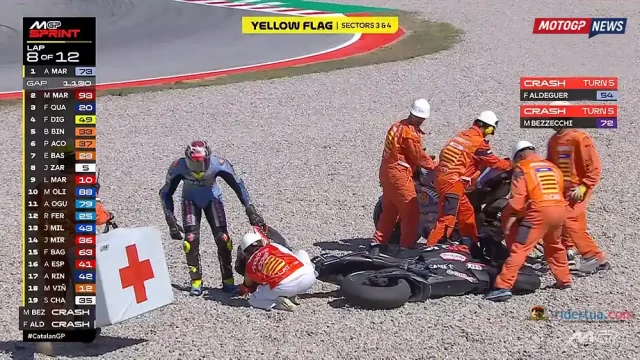 Marco Bezecchi - Fermin Aldeguer - crash Marco Bezecchi - Fermin Aldeguer - crash