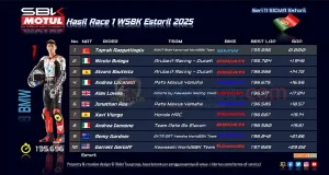Hasil Race 1 WSBK Estoril 2025