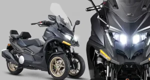Garpu Depan Canggih! Kymco CV3 575 Motor Matik Roda Tiga Segera Dirilis