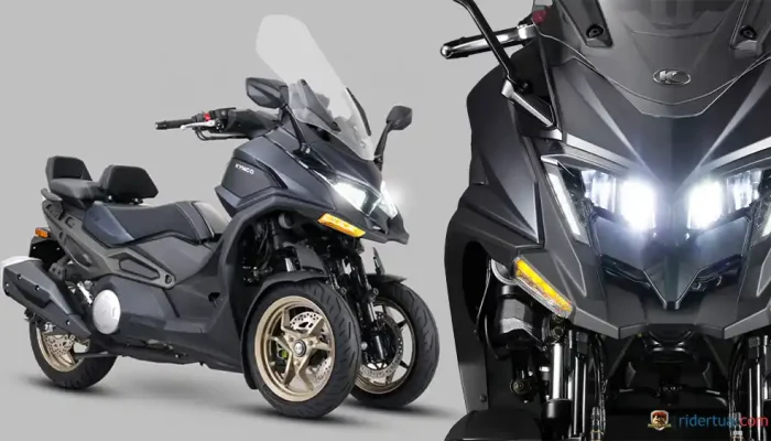 Garpu Depan Canggih! Kymco CV3 575 Motor Matik Roda Tiga Segera Dirilis