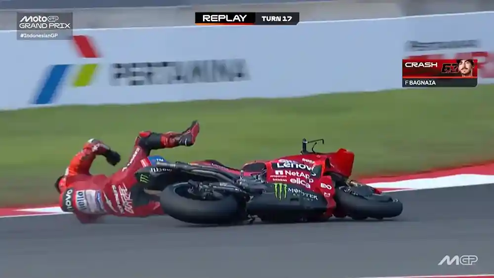 Pecco Bagnaia Crash : Saya Meminta Maaf Kepada Tim 1 Pecco Bagnaia - Crash