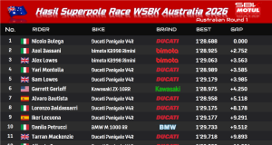 Hasil Superpole Race WSBK Australia 2026