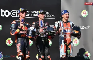 Marco Bezzecchi - Pedro Acosta - Raul Fernandez - Podium Thailand 2026