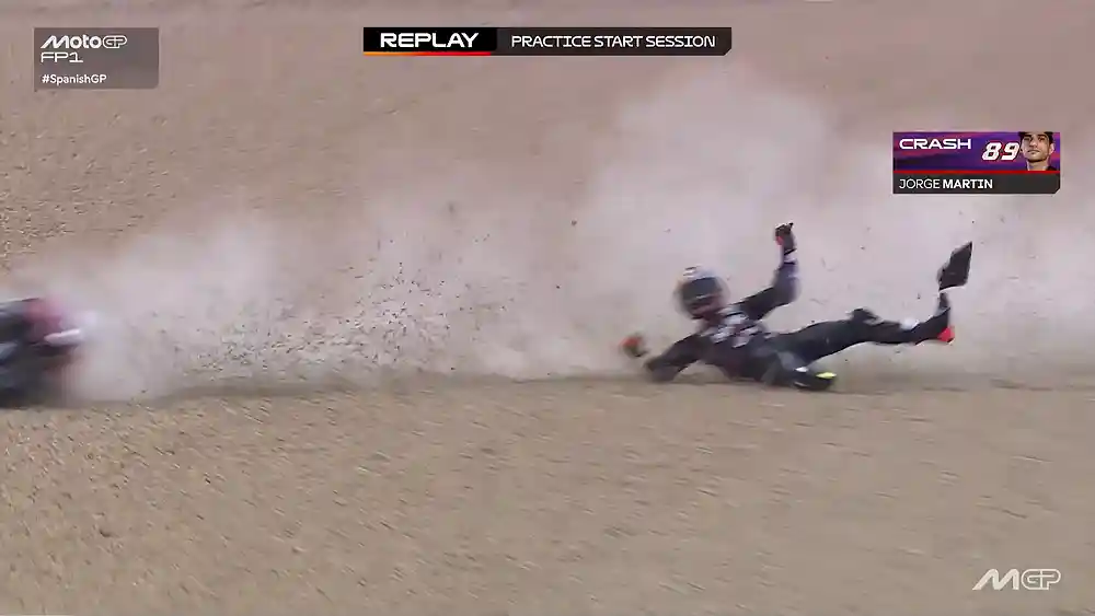 Hasil FP1 MotoGP Spanyol 2026 - Martin Crash