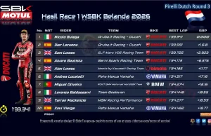 Hasil Race 1 WSBK Belanda 2026
