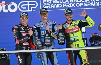 Podium Jerez 2026- Alex Marquez - Marco Bezzecchi - Fabio Di Giannantonio
