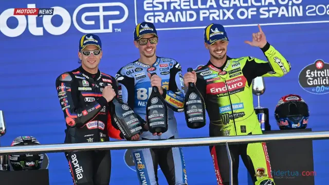 Podium Jerez 2026- Alex Marquez - Marco Bezzecchi - Fabio Di Giannantonio