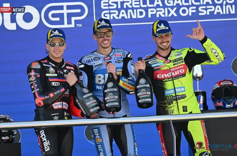 Podium Jerez 2026- Alex Marquez - Marco Bezzecchi - Fabio Di Giannantonio