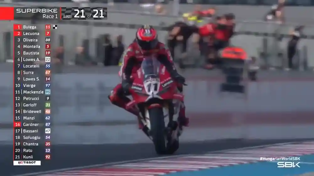 Hasil Race 1 WSBK Hungaria 2026