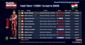 Hasil Race 1 WSBK Hungaria 2026