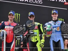 Podium Catalunya 2026 - Fabio Di Giannantonio -Joan Mir (batal) - Fermin Aldeguer