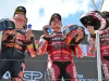 Podium MotoGP Hungaria 2026 - Marc Marquez - Pedro Acosta - Pecco Bagnaia