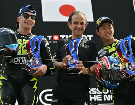 Davide Brivio (TrackHouse Aprilia): Harus ‘Siap Tempur’ Menghadapi Paruh Kedua Musim Dimana Semua Pembalap dalam Kondisi Fit Davide Brivio - Raul Fernandez - Ai Ogura - Belanda 2026 - Tim Trackhouse