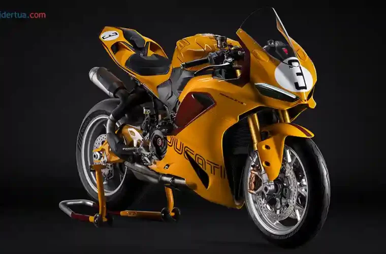 Versi Spesial Ducati Panigale V2 S 100 Konsep Balap Klasik Masuk ke Motor Modern!