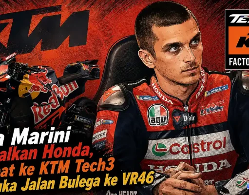 Luca Marini Capai Kesepakatan Gabung KTM Tech3 Mulai MotoGP 2027 Luca Marini Tinggalkan Honda, Merapat ke KTM Tech3 dan Buka Jalan Bulega ke VR46
