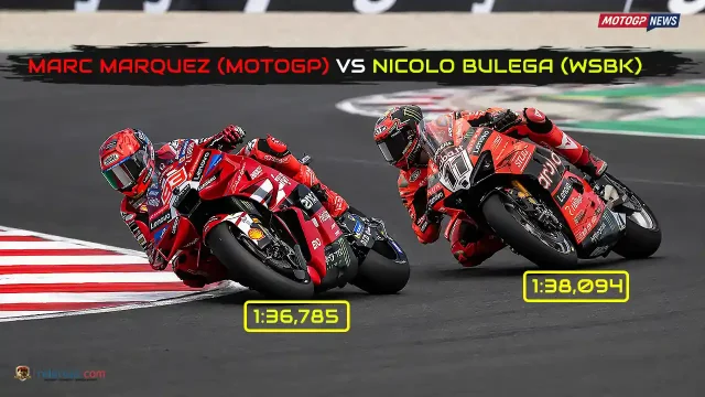 Marc Marquez vs Nicolo Bulega Menakar Sengkarut MotoGP vs WSBK: Marc Marquez 1:36,785 vs Bulega 1:38,094
