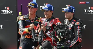 Podium Sprint Hungaria 2026 - Marc Marquez - Pedro Acosta - Marco Bezzecchi