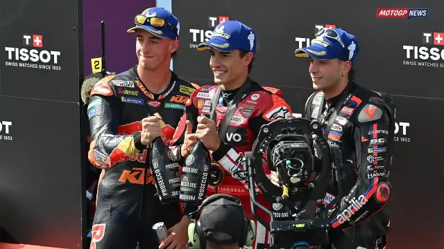 Podium Sprint Hungaria 2026 - Marc Marquez - Pedro Acosta - Marco Bezzecchi