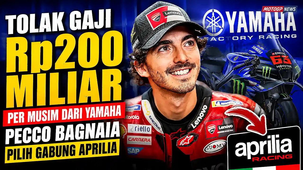 Tolak Gaji Rp200 Miliar per Musim dari Yamaha, Pecco Bagnaia Pilih Gabung Aprilia