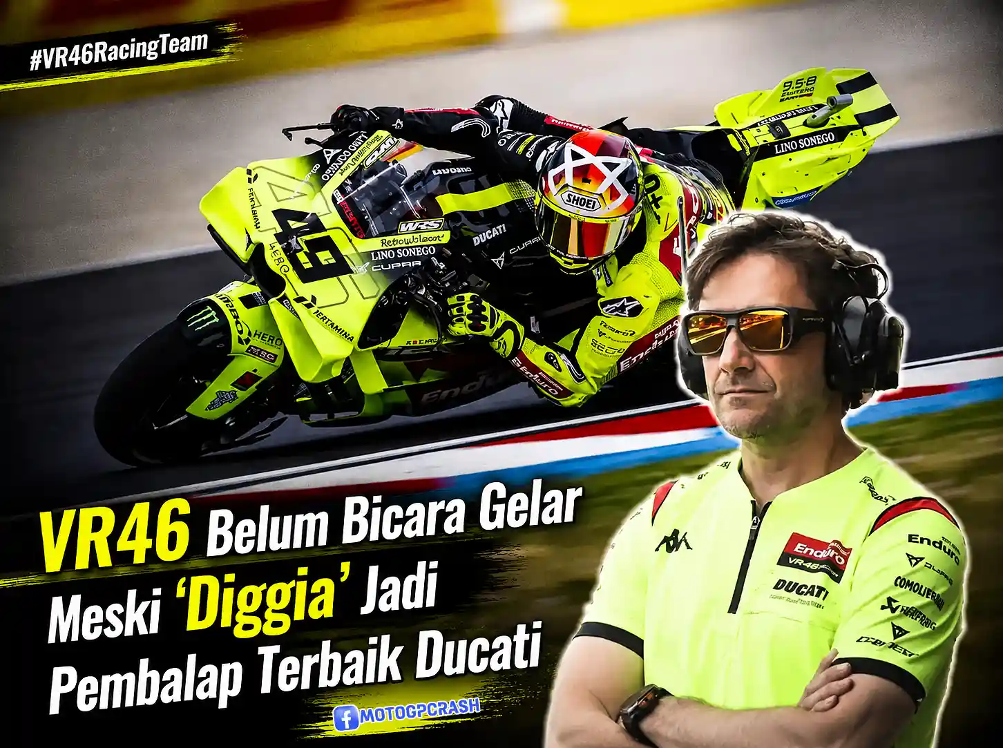 VR46 Belum Bicara Gelar Meski 'Diggia' Jadi Pembalap Terbaik Ducati