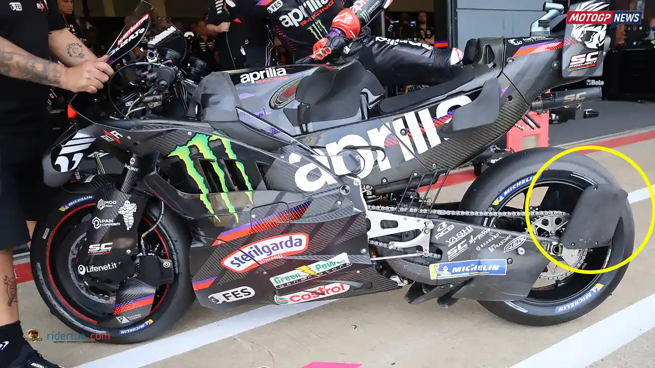 Aero Roda Belakang Baru dan Ban Michelin Anyar Ubah Persaingan di Silverstone, Jorge Martin Pecahkan Rekor! 1 Aero Baru Roda Belakang Aprilia RS-GP Silverstone 2026