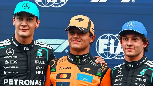 George Russell - Lando Norris - Kimi Antonelli George Russell - Lando Norris - Kimi Antonelli