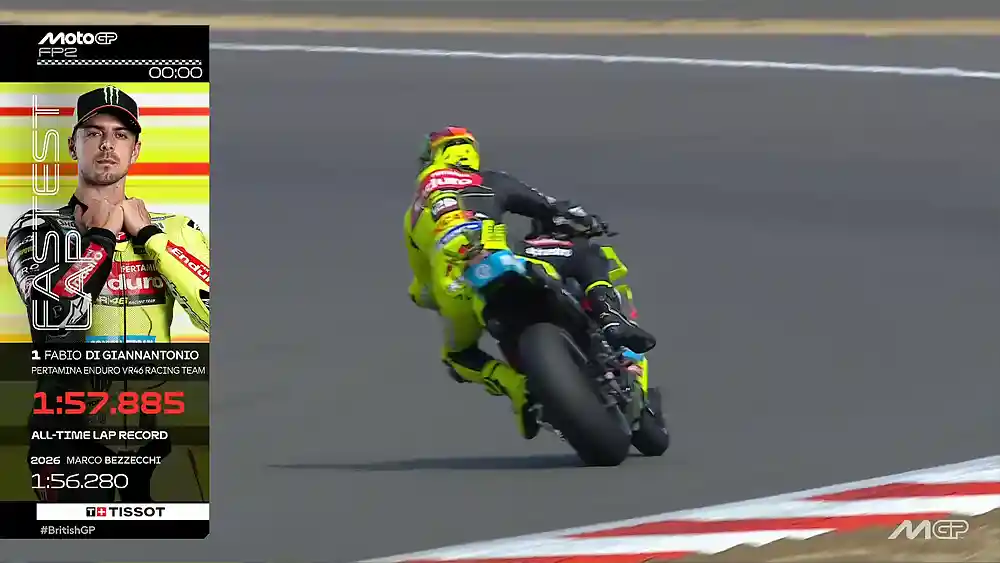 Hasil FP2 MotoGP Inggris 2026: Diggia Pimpin, Top 3 Terpaut 0,184 Detik 1 Hasil FP2 MotoGP Inggris 2026