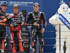 Marco Bezzecchi: Pertama kali Naik Podium di Aragon, Marc Marquez Tak Terkalahkan Podium Aragon 2026 - Marc Marquez - Pedro Acosta - Marco Bezzecchi