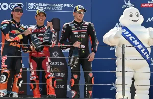 Podium Aragon 2026 - Marc Marquez - Pedro Acosta - Marco Bezzecchi