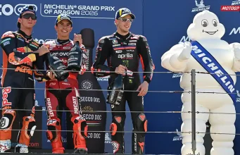 Podium Aragon 2026 - Marc Marquez - Pedro Acosta - Marco Bezzecchi