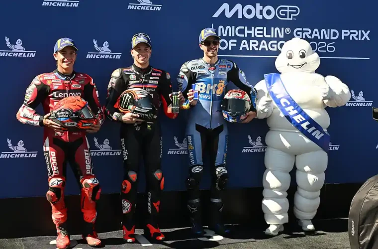 Podium Sprint Aragon 2026 - Marc Marquez - Alex Marquez - Marco Bezzecchi