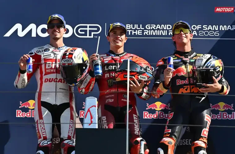 Alex Marquez - Marc Marquez - Pedro Acosta - Podium Misano